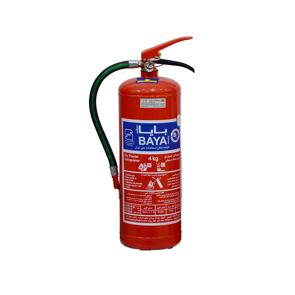 کپسول آتش نشانی پودر و گاز 4 کیلویی بایا